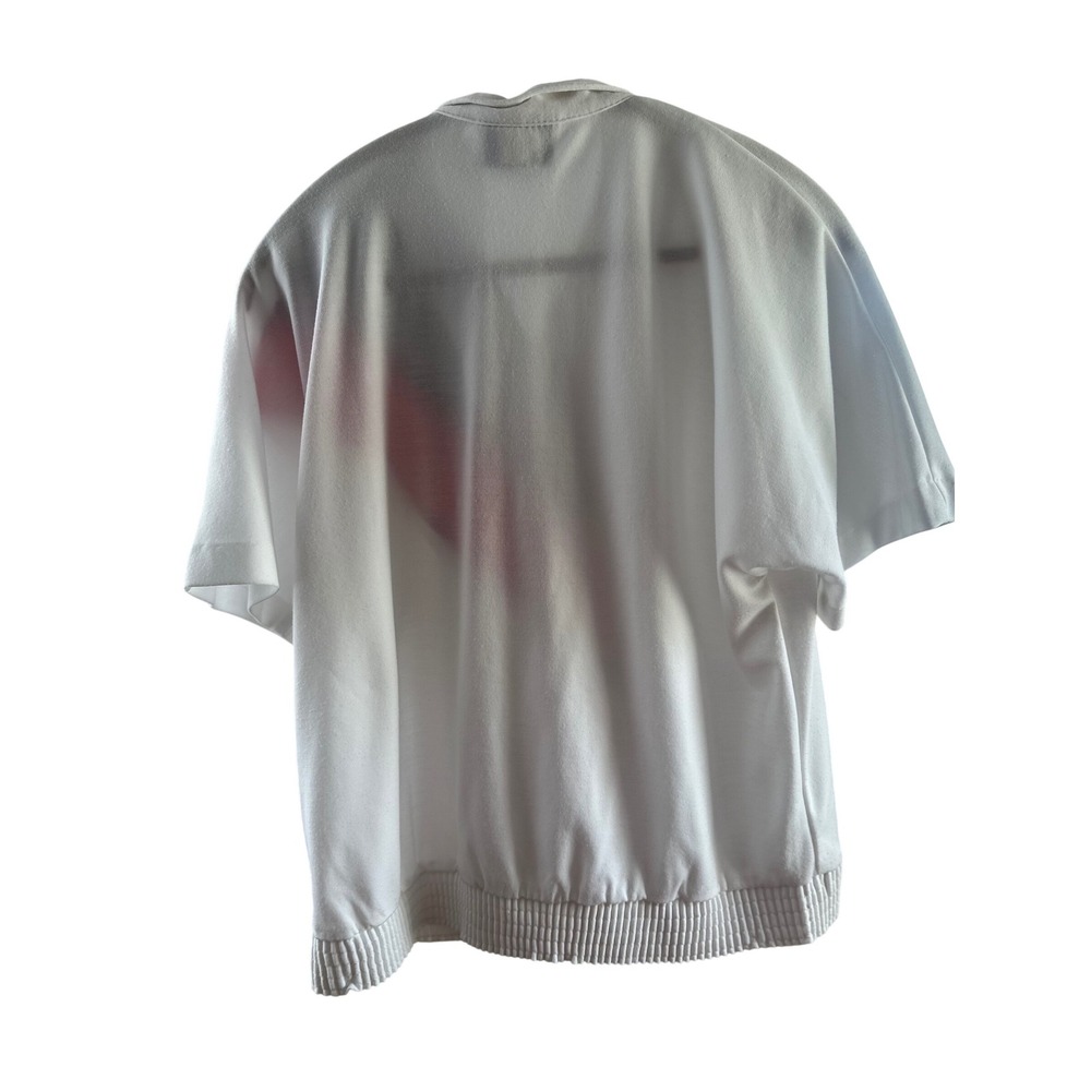 My Kinda Petite Vintage‎ Phoenix Button Up Top White Red Black Checkered Medium - Picture 2 of 4